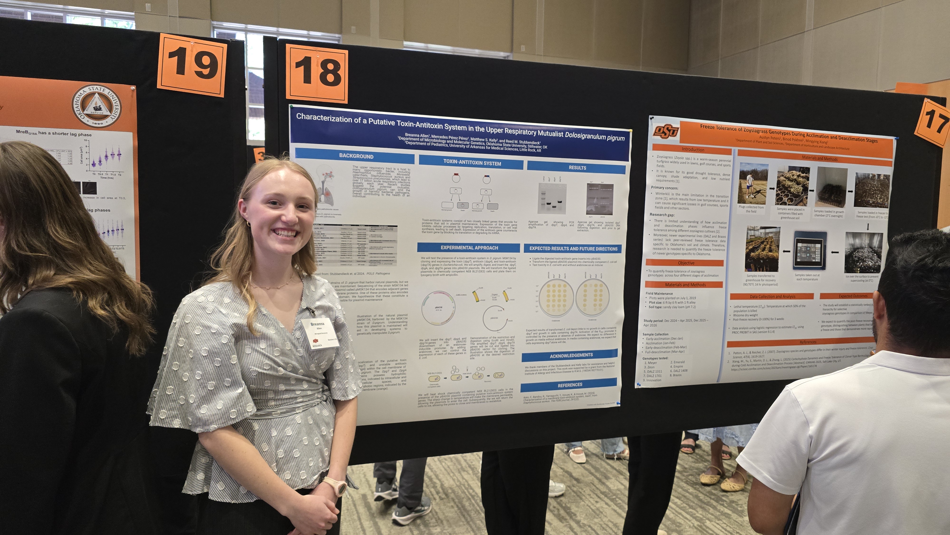 Bre presenting her poster at the Annual Undergraduate Research Symposium.